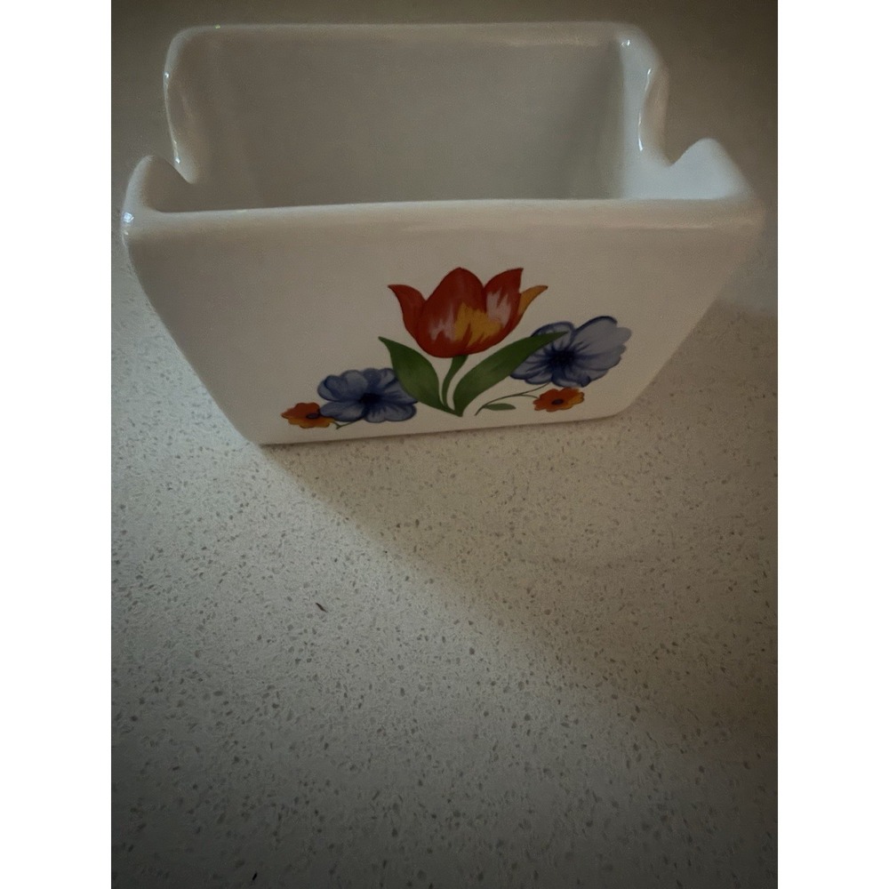 Corelle Coordinates Fresh Cut Tulip Stoneware Sugar/Sweetener Packet Holder